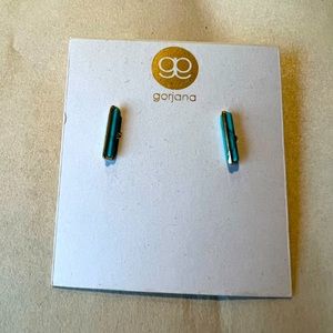 gorjana stud earrings. Turquoise. Gold.
